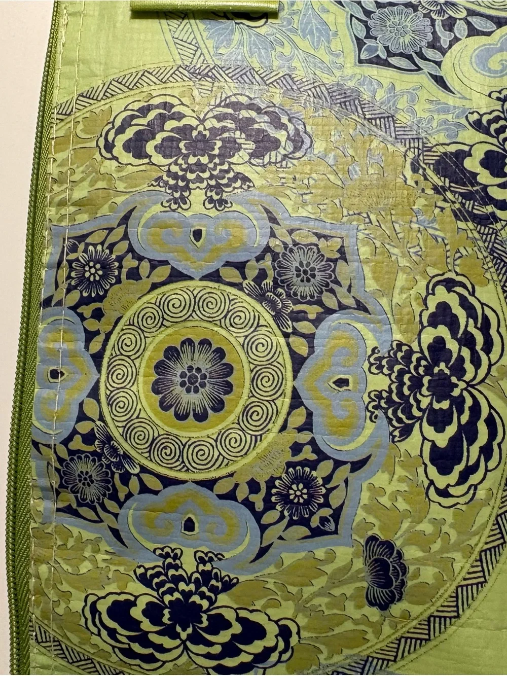 Light Green Floral Wristlet Cosmetic Pouch
